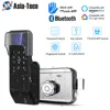 TTLock 지문 스마트 도어락, 야외 게이트 블루투스 비밀번호, 13.56MHz IC 카드 데드볼트 잠금, 기계식 키, IP65 방수 1