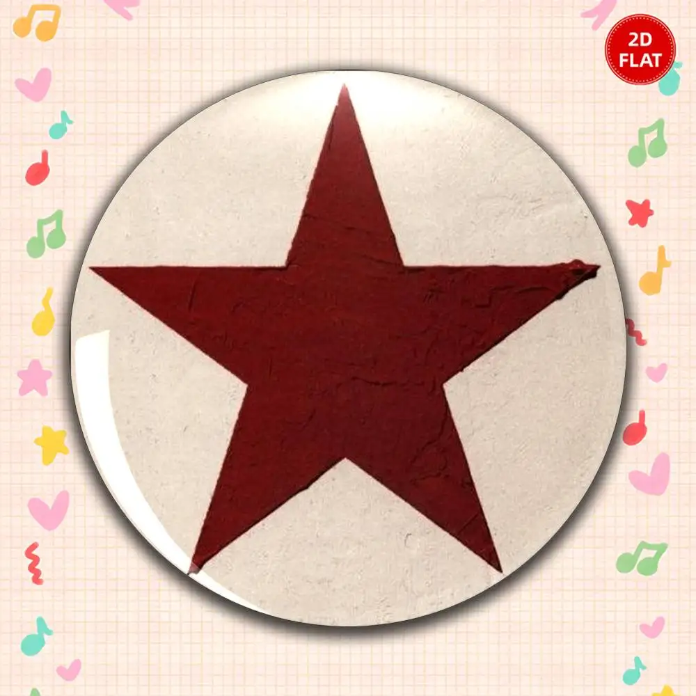 Five Pointed Fashion Brooch Pin Badge For Jeans Clothes Backpacks And Hats Badges 25 32 44 58 75 Mm Round Cosplay
