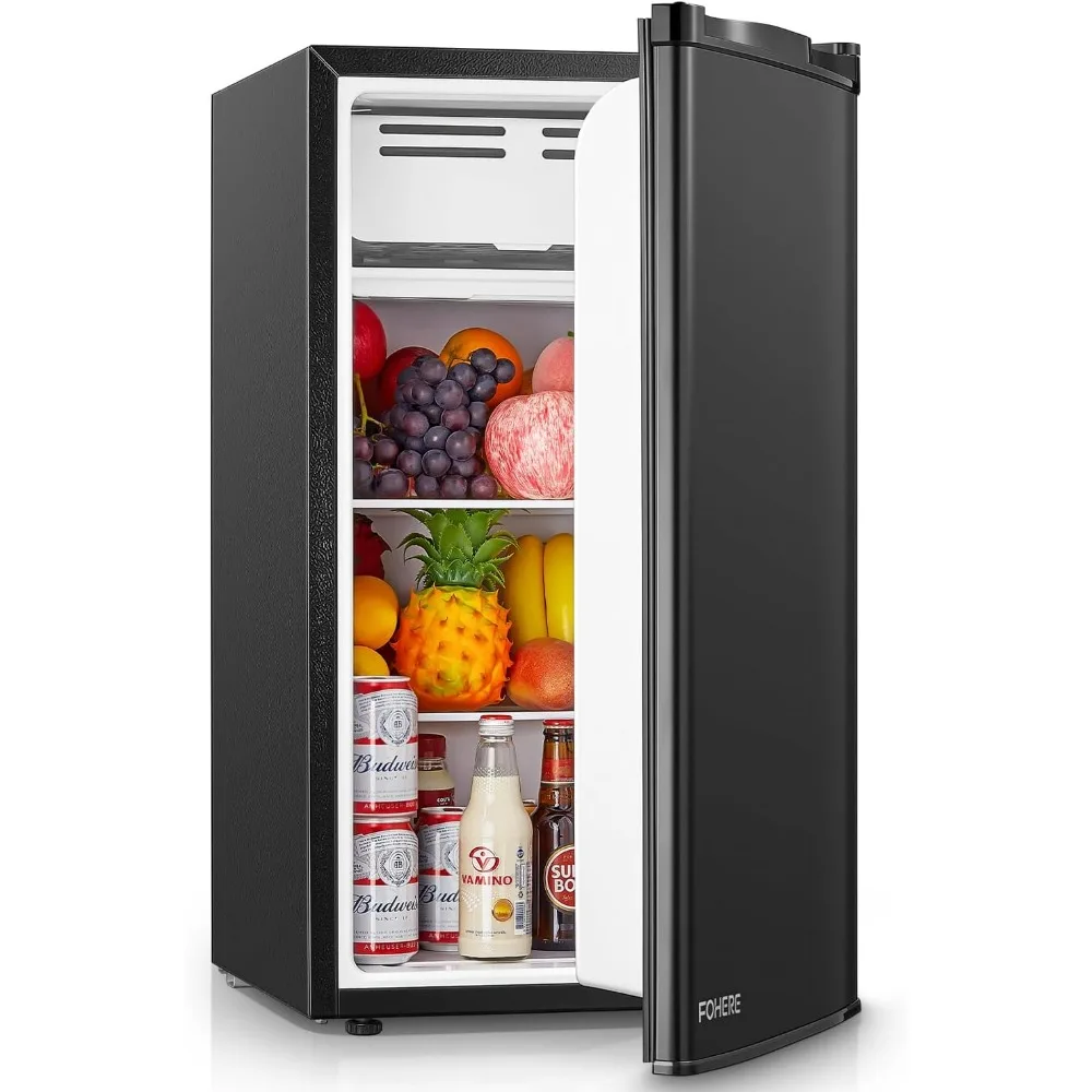 

3.2 Cu. Ft Mini Fridge with Freezer, with 7 Level Temperature Control, Removable Glass Shelves for Bedroom Office Dorm