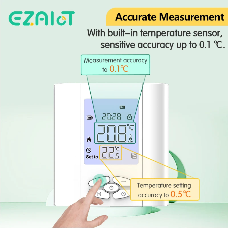 Battery Wireless Thermostat for Water Gas Boiler and Actuator Programmable  Low Power Temperature Controller