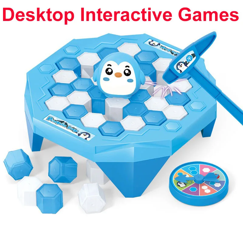 Mini Ice Breaking Cute Penguin Frog Trap Game Parent Child Interactive Party Board Game Birthday Gifts for Kids Desktop Games