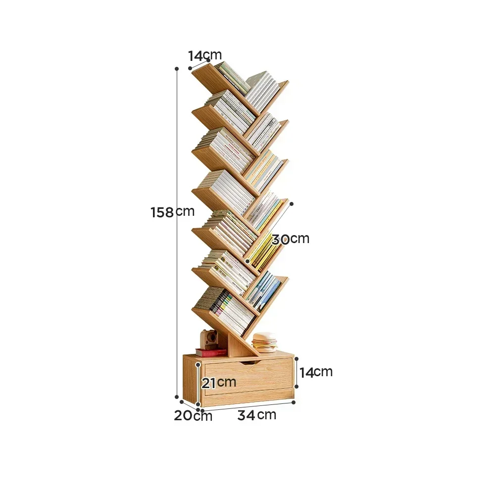 New Living Room Furniture Household Bookshelf To Ground Originality Tree Shape Multi Storey Small Footprint Portability