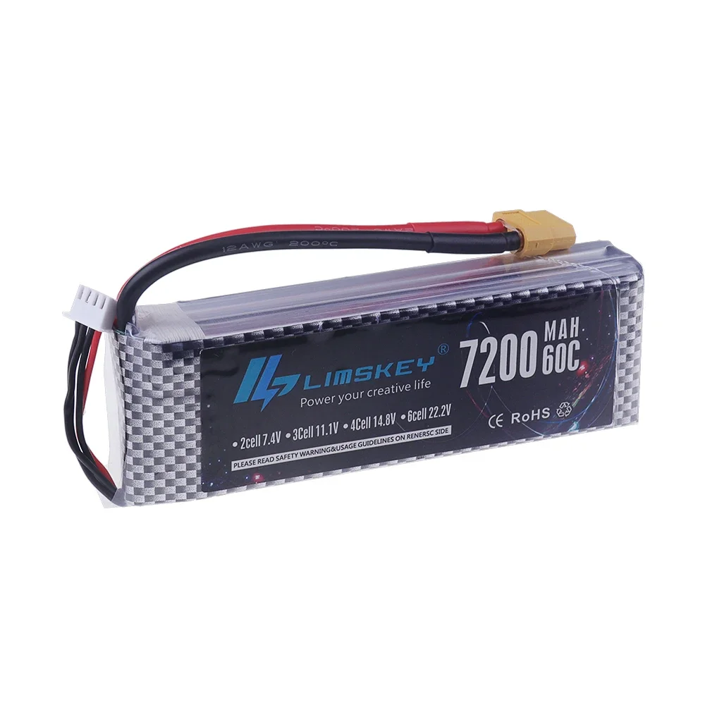 7200MAH Upgrade 60C~80C Power 11.1V LiPo Battery With T XT60 Plug For RC Quadcopter,Helicopter,Cars,Drone,Spare Parts 3S Battery