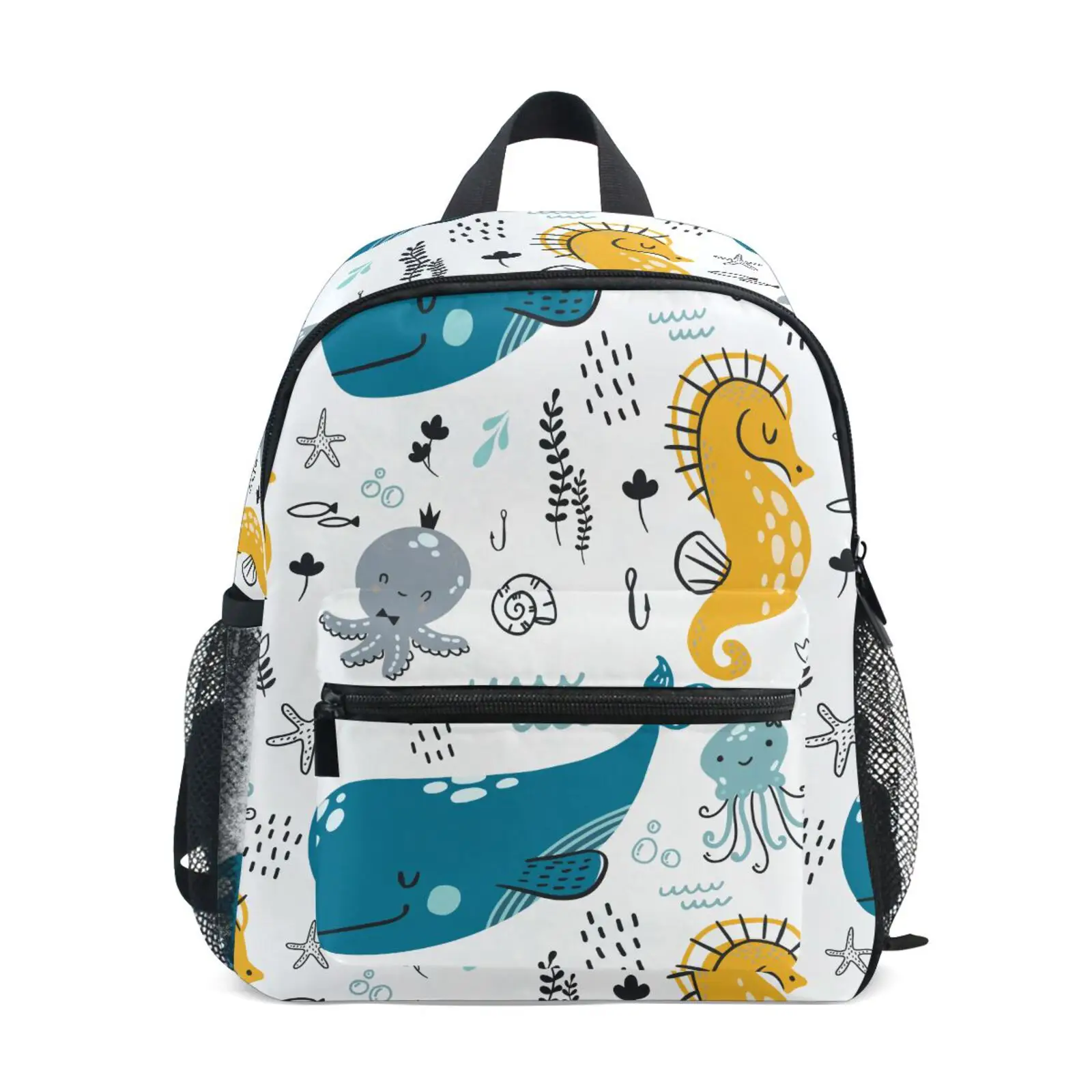 

Children Backpack Kids Toddler School Bag Blue whale seahorse Kindergarten Preschool Bag 3-8 Years Old Schoolbag For Boy Girls