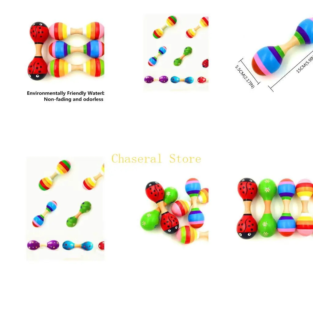 

E7CE Musical Learning Kids Portable Interactive Wooden Sand Hammer Instrument