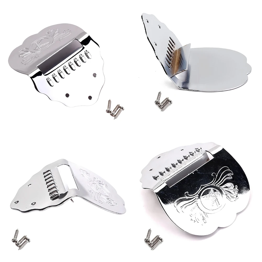 Suporte para Cordas de Mandolim de 8 Cordas com Parafuso, Peças de Cauda de Mandolim K Word, Conjunto de Cauda de Mandolim Escallopada para Guitarra de Mandolim