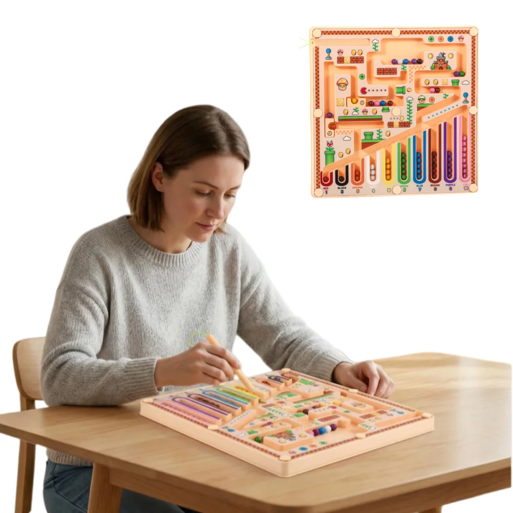 Magnetic maze bead board game, exercises thinking skills. A strategy toy, and also quite a good gift.
