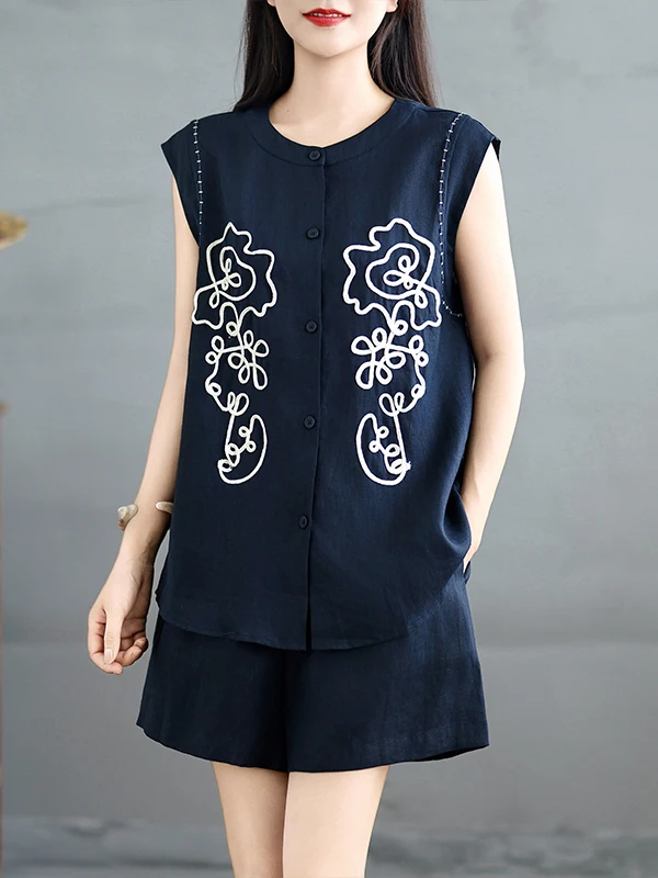 

Женский комплект Ele Korean Sle Faion, винтажные круглые брюки Ne ort Sve Tagl Design, лето 2022, хлопковые брюки