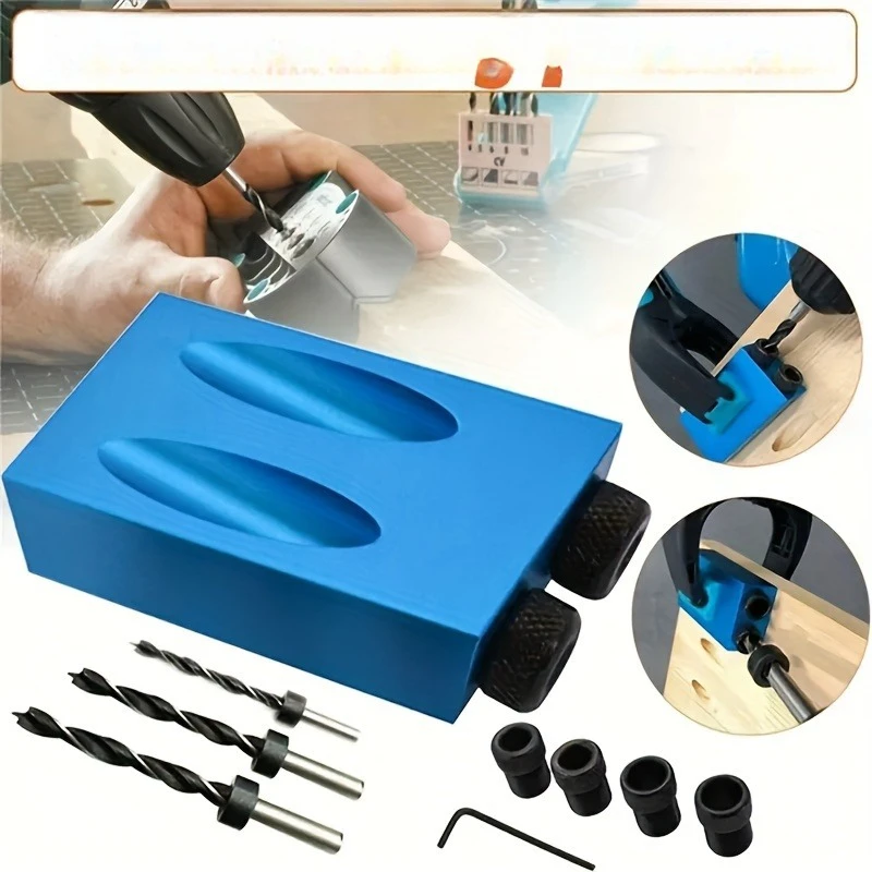14 Piece Kit Blue Woodworking Diagonal Hole Positioner Punch Hole Positioner Plank Splicing Installation Tool