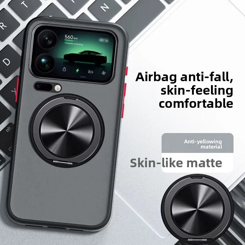 الجلد يشعر PC حلقة حامل جراب هاتف مغناطيسي ل Xiaomi Mi 17 Pro Max 15T 15Tpro 14 T Pro 17pro أعلى درجة امتصاص الصدمات قذيفة #1