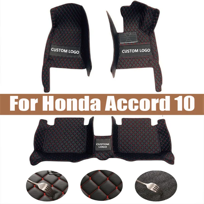 

Car Floor Mats For Honda Accord 10 10th CV1 CV2 CV3 2018~2022 Auto Foot Pads Luxury Leather Mat Carpet Rug Car Accessories 2019