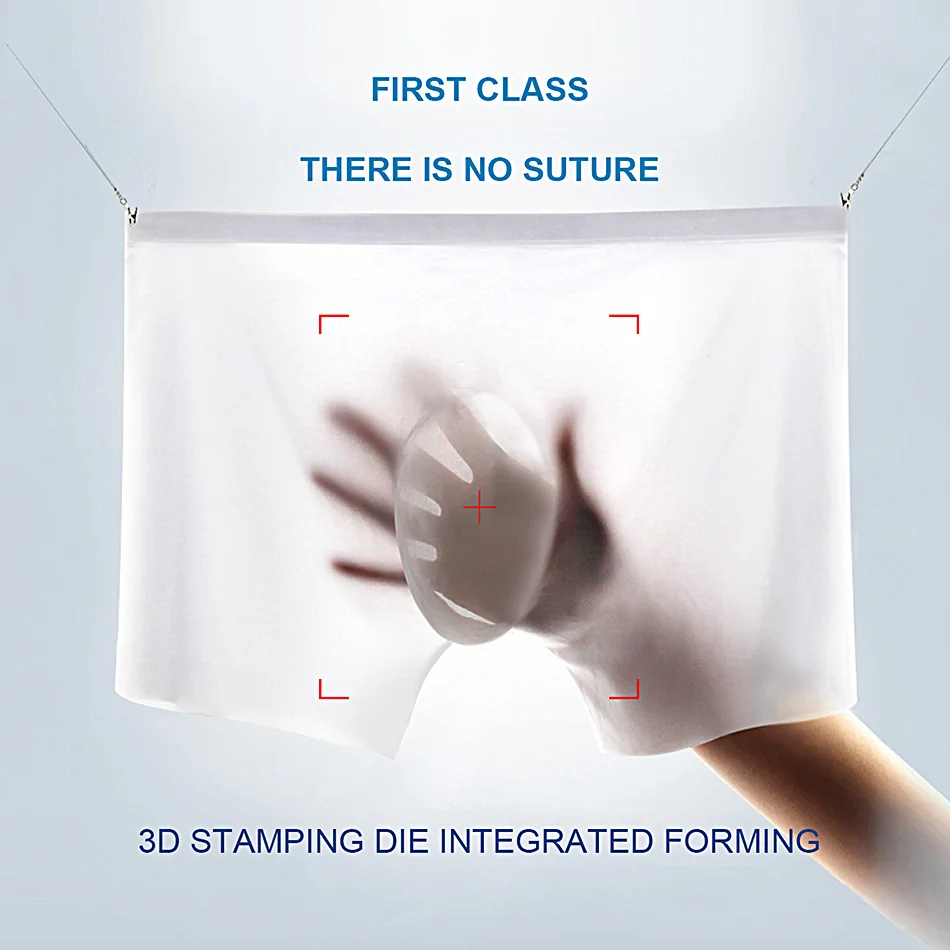 

3 шт./Лот, горячая Распродажа, мужское нижнее белье, Длинные бесшовные трусы-боксеры, сексуальные полупрозрачные Брендовые мужские трусы, интегрированные формовочные штаны