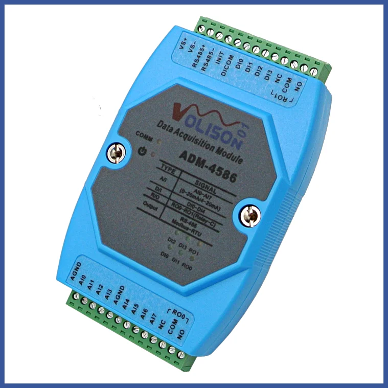 

new 8 way 0/4-20mA current acquisition 4 way switch input 2 way relay output IO acquisition module RS485