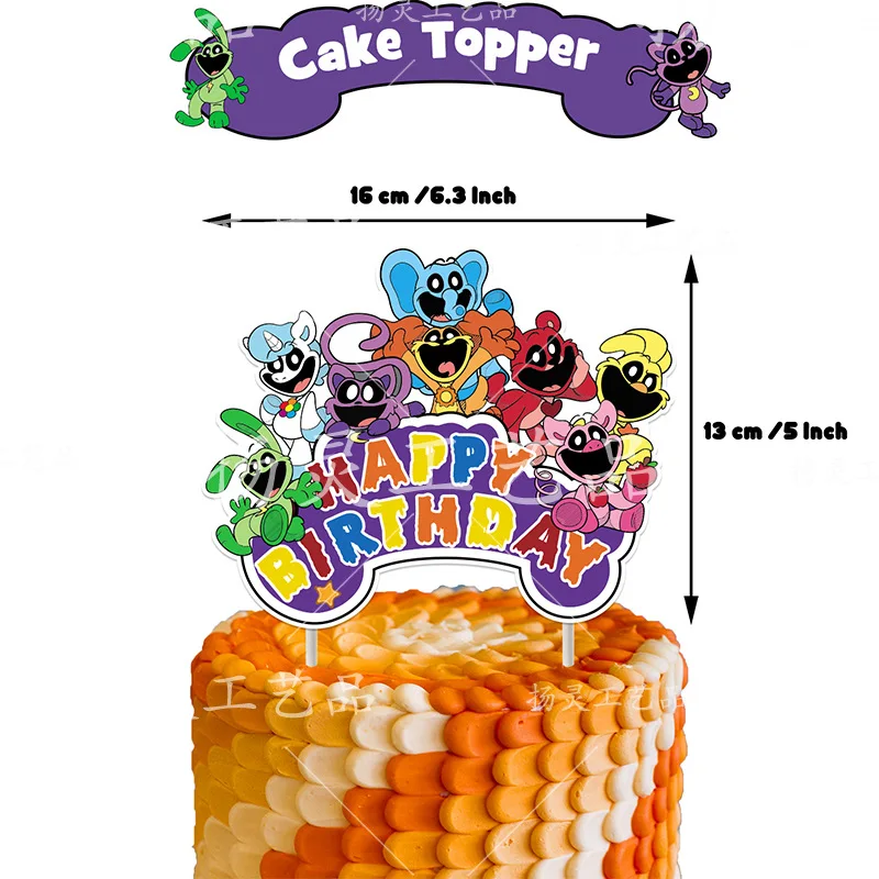 smiling critte Theme Birthday Party Decoration Supplies Smiling Animals Birthday Cake Aluminum Film Balloon Decoration Disposabl
