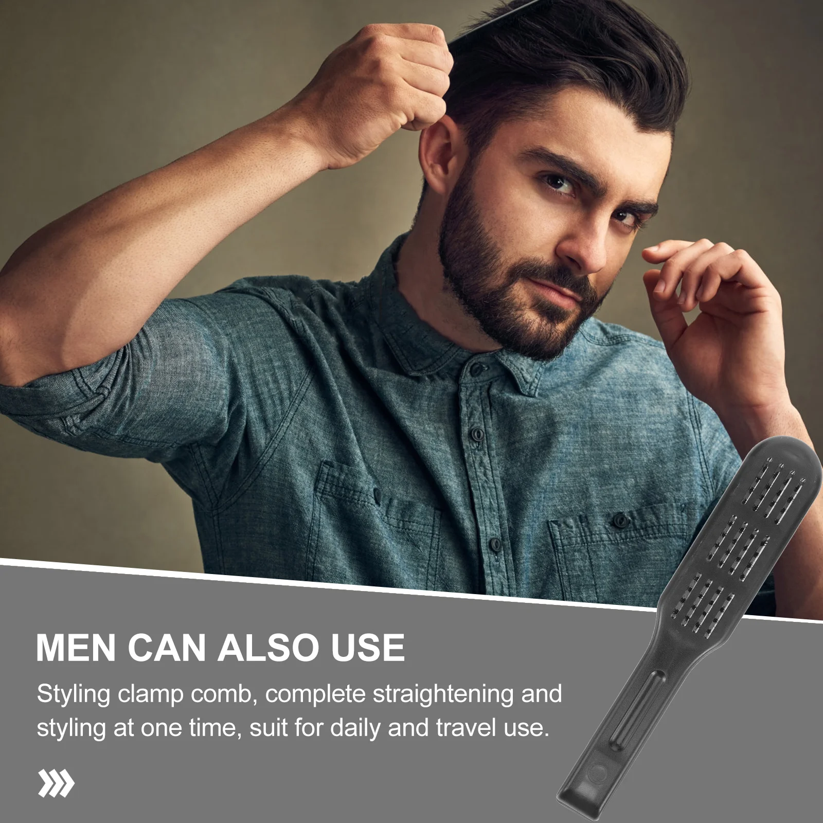 

Hair Straightening Comb Double Sided Design Portable Salon Quality All Hair Types Smooth Styling Easy to Use Straightening Brush