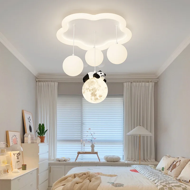 Cloud Panda Ceiling Lights Cloud Bubble Ball Lamp Cream Style Children\'s Room Boys Girls Bedroom Baby Room Nursery Ceiling Lamps