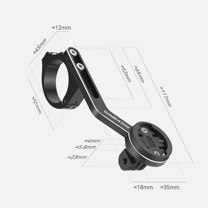 ROCKBROS Aluminium Alloy Bicycle Light Bracket Holder Bike Mount For IGS Garmin Bryton Cateye GoPro Speedometer MTB Road Accesso