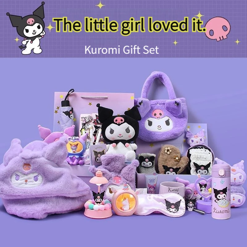 

Sanrio Birthday Gift Box Kuromi Lovers Prize Christmas Gift Kawaii Doll Girlfriend Birthday Present Child's Gift School Supplies