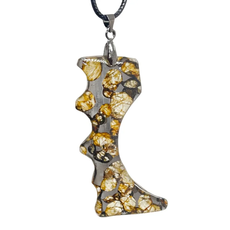 5.1g Seymchan Olive Meteorite manual Pendant Olive Meteorite Natural Olive Meteorite Necklace Pendant Specimen Collection- LB154