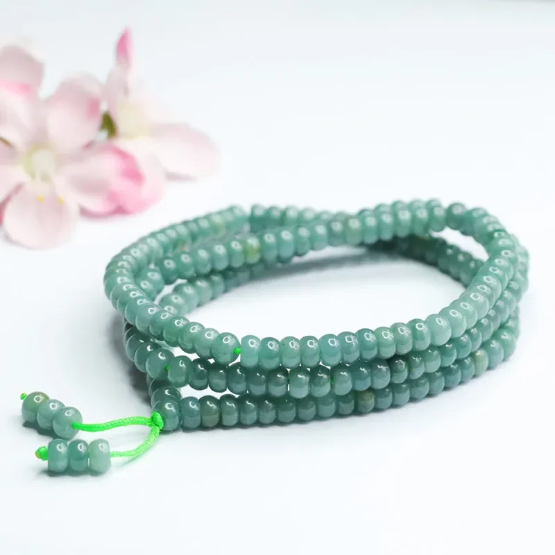 Natural Jade Necklace Blue Water Abacus Bead Sweater Chain Gemstone Bangle Real Jewelry Accessories Energy Healing Gifts Trendy