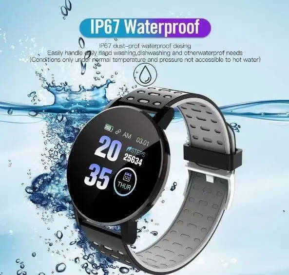 The new 119plus smart bracelet sports step-by-step heart rate bracelet factory spot two-color strap.