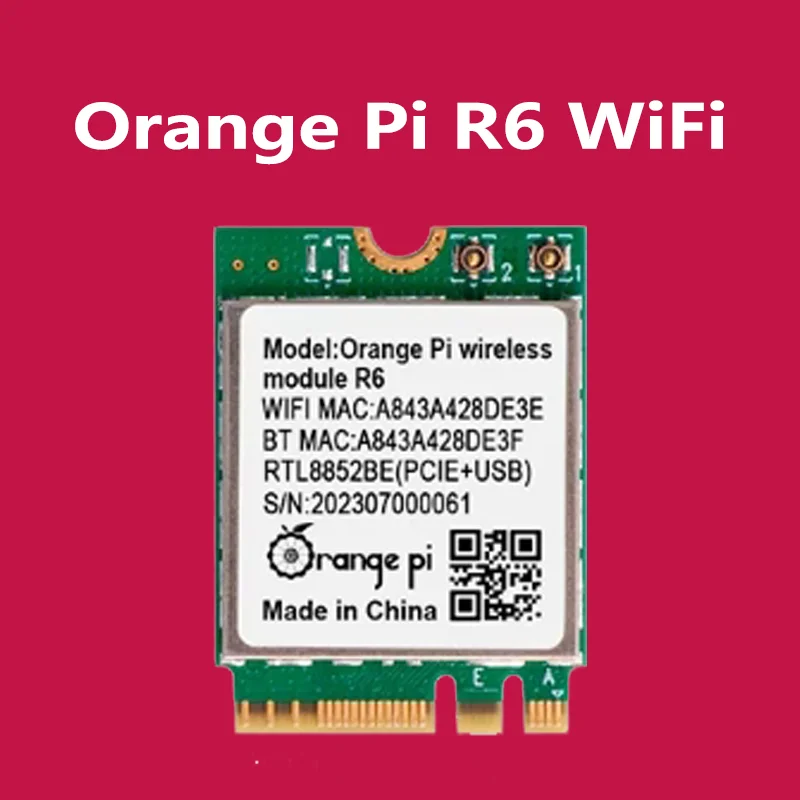 

Orange Pi R6 WiFi Module with 2.4G/5G Dual Band Wi-Fi6+BT5.2