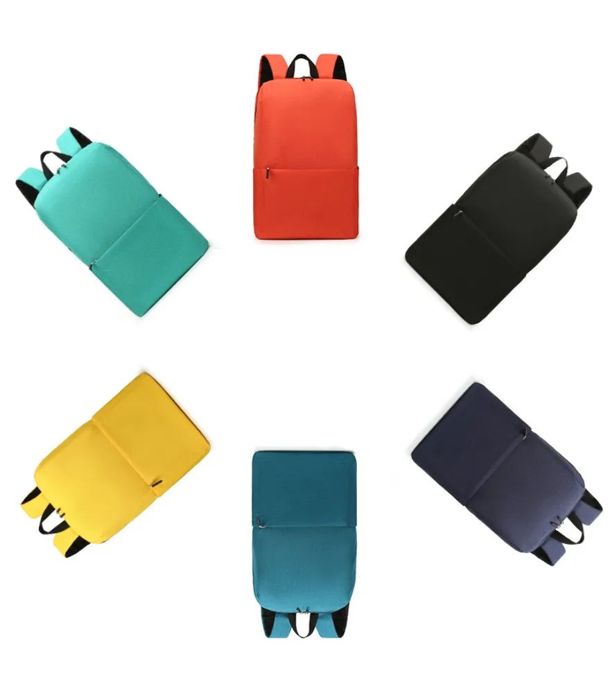 

color optional lightweight travel backpack single front zipper pocket available in yellow red green black navy blue compact