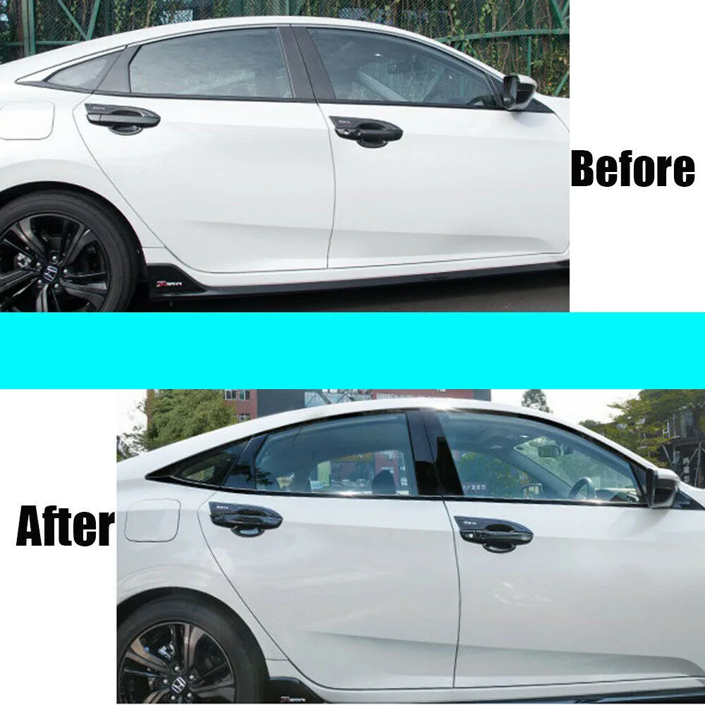 

Для Honda 2016-2020: Накладки на дверные стойки (A-стойки), глянцевые черные виниловые, для левой и правой сторон