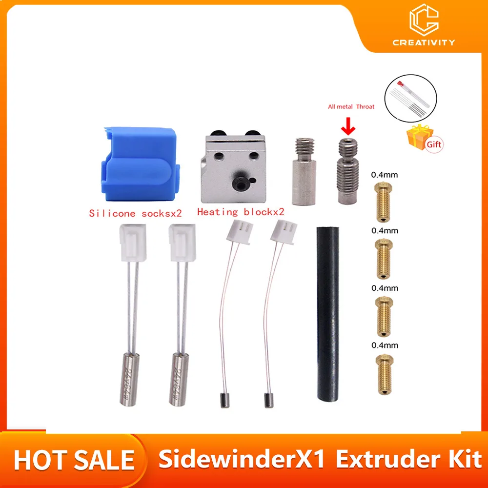 

Детали для 3d-экструдера Sidewinder X1 и комплект силиконовых насадок Genius, нагревательный блок для горловины, тепловой трубы и термисторного экструдера, Натяжной рычаг