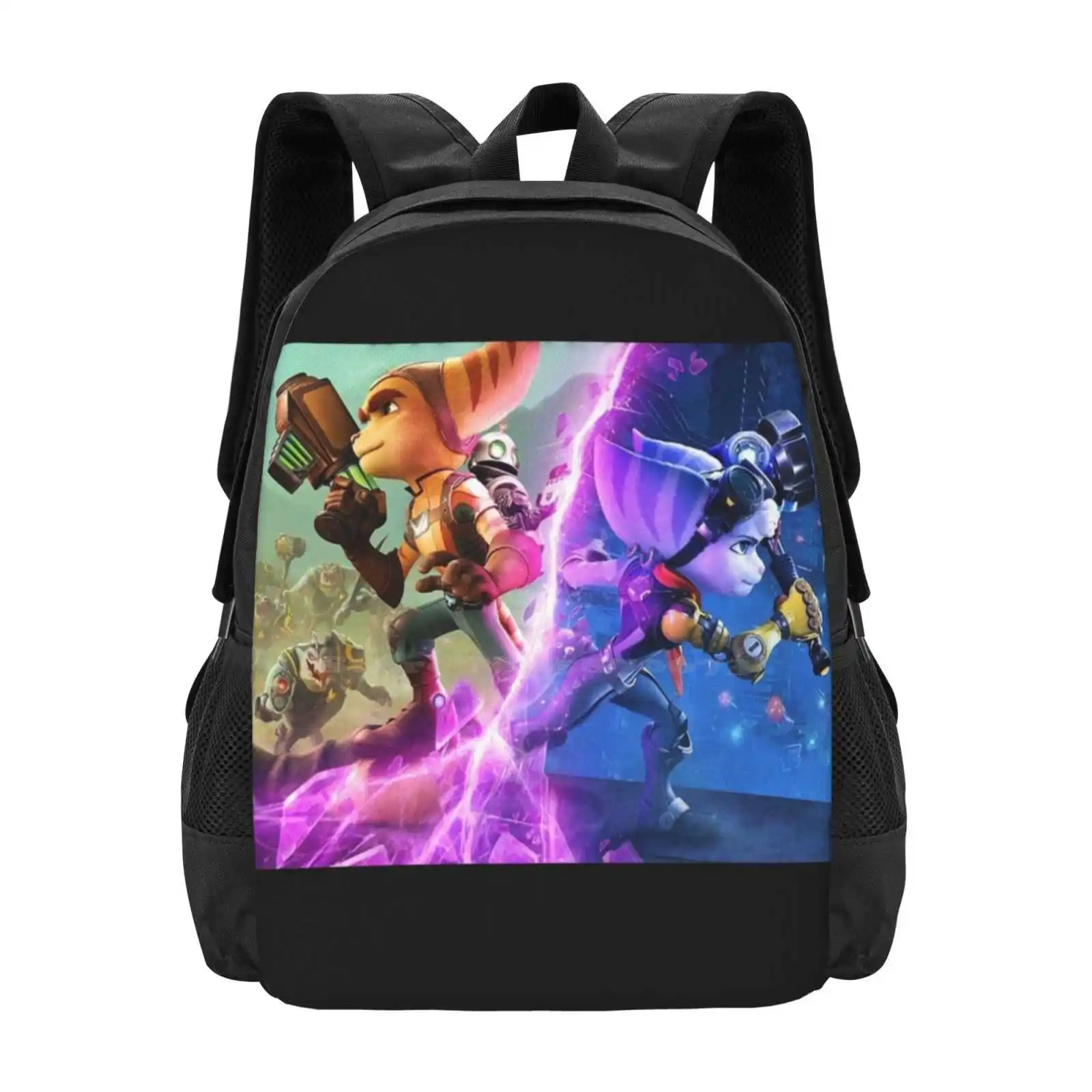 Ratchet & Clank Mochila Estudante Universitário Adolescente, Sacos De Design Padrão