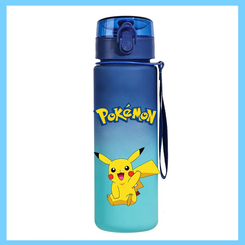 keeppley Pokémon 650 ml Fitness und Sport Direkttrinkende Anti-Tropf-Wasserflasche aus Kunststoff Pikachu Eevee Kapazität für Kinder und Studenten 9