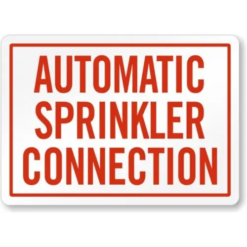 Automatic Sprinkler Connection Fdc Aluminum Weatherproof Sign p1027 sign
