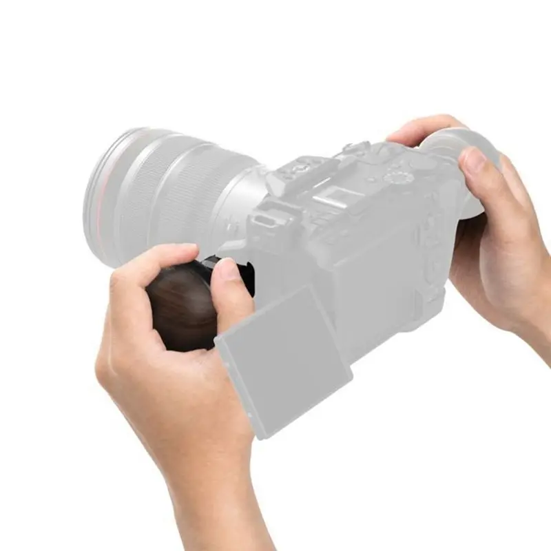 ABJF-5927 Wooden Side Handle, Ergonomic Compact Camera Cage Handle Grip, Supports Left/Right Hand Use, Max Load 15KG