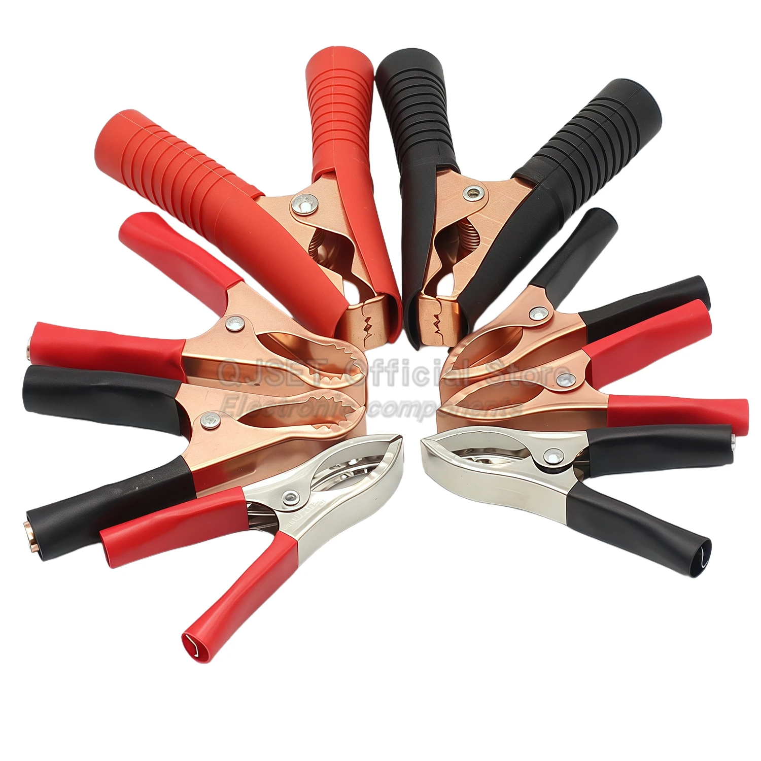 1 Set Red+Black 30A/50A/100A Alligator Clips Car/RV/Van Battery Test Lead Clips Alligator Clip Connector Plugs Jumper Test Clips