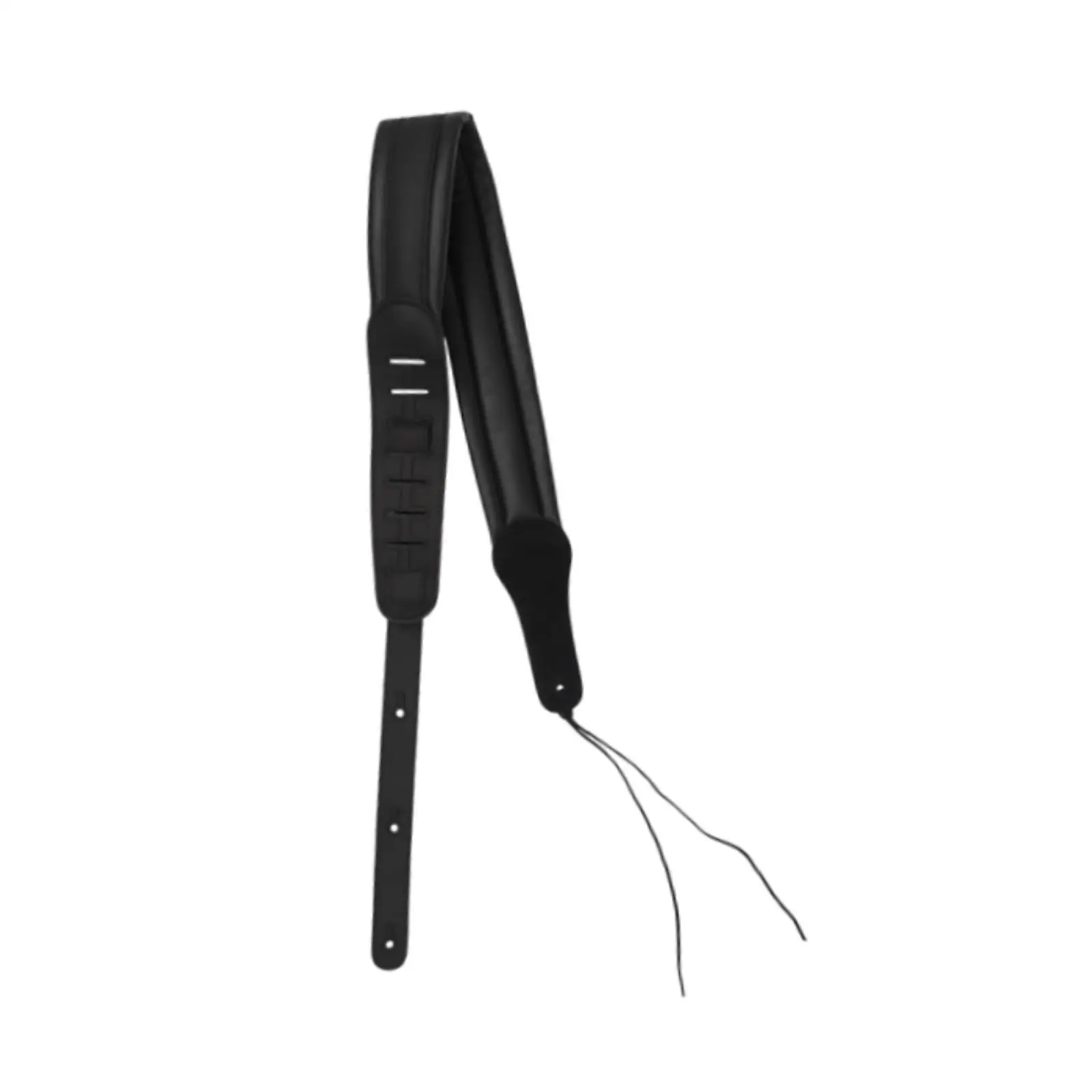 Classic Black Cotton Leather Guitar Strap Adjustable Soft Padded Shoulder Belt Electric Acoustic Bass for Studio and Stage