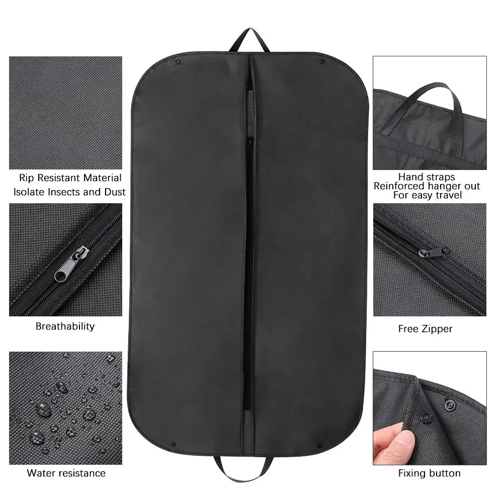 Travel Long Dress Garment Carrier Bag Suit Bags Non-Woven Clothes Dust Cover Hanging Clothes Storage Bag