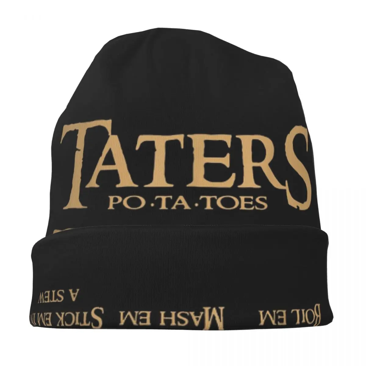 Em Taters البطاطس وصفة يغلي الهريس عصا الحساء الدافئة محبوك قبعة الهيب هوب بونيه قبعة الخريف الشتاء في الهواء الطلق قبعات حريمي الكبار