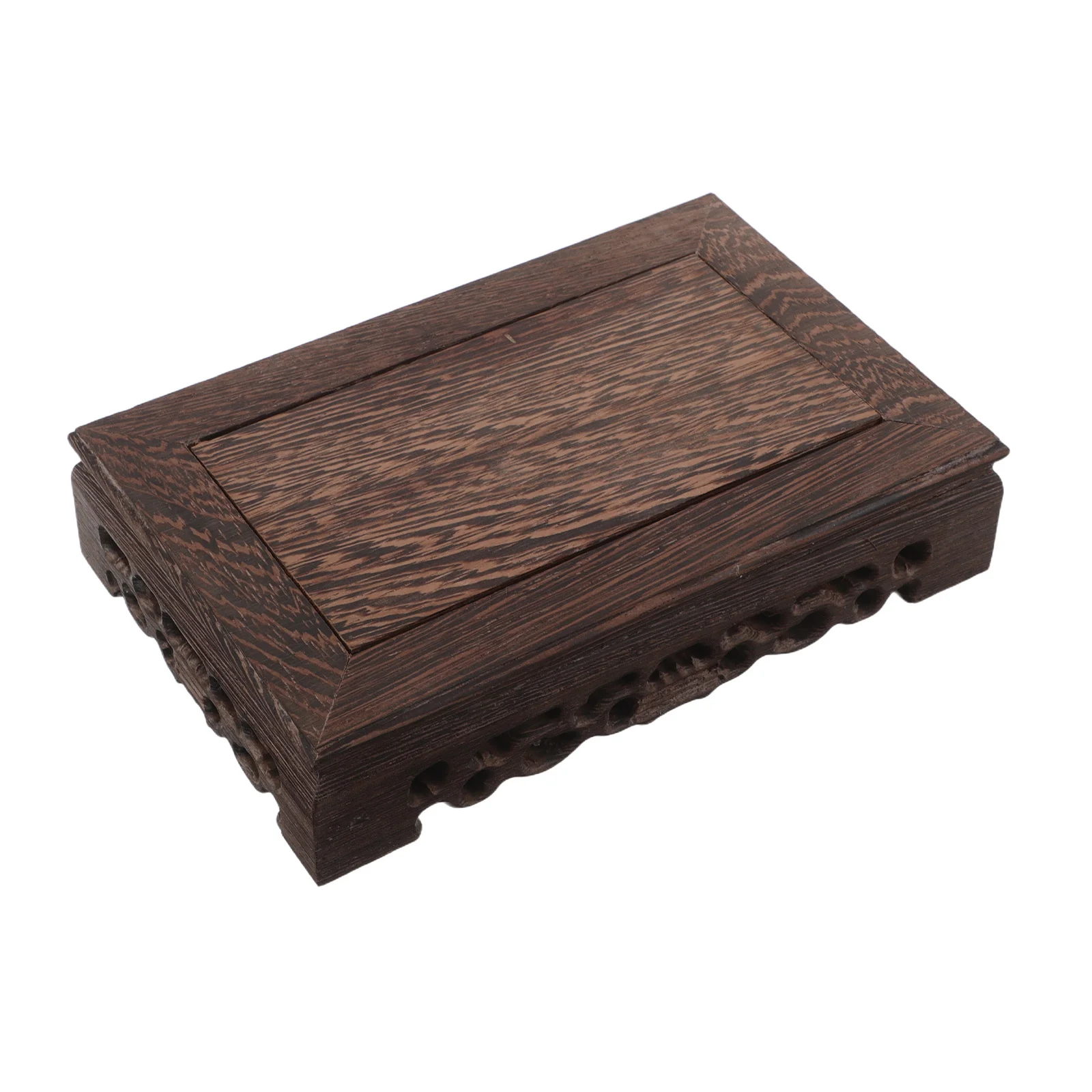 

1pcs Handmade Wooden Display Stand For Stone Bonsai Sturdy Square Base Unique Home Decor Natural Grain Resists Deformation Light