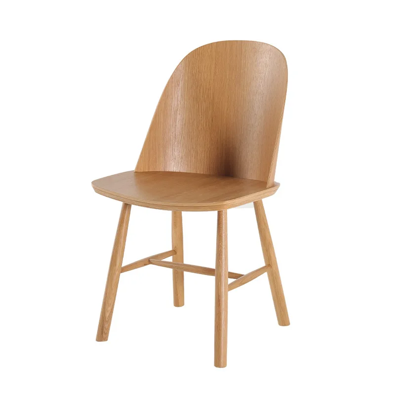 

Nordic simple white oak solid wood dining chair, fashionable personalized leisure computer chair B & B restaurant