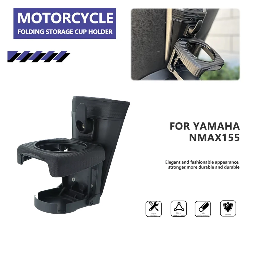 

For Yamaha NMAX 155 NMAX155 Motorcycle Water Cup Holder Black Foldable Drink Honder Bottle Cup Bracket Accessories