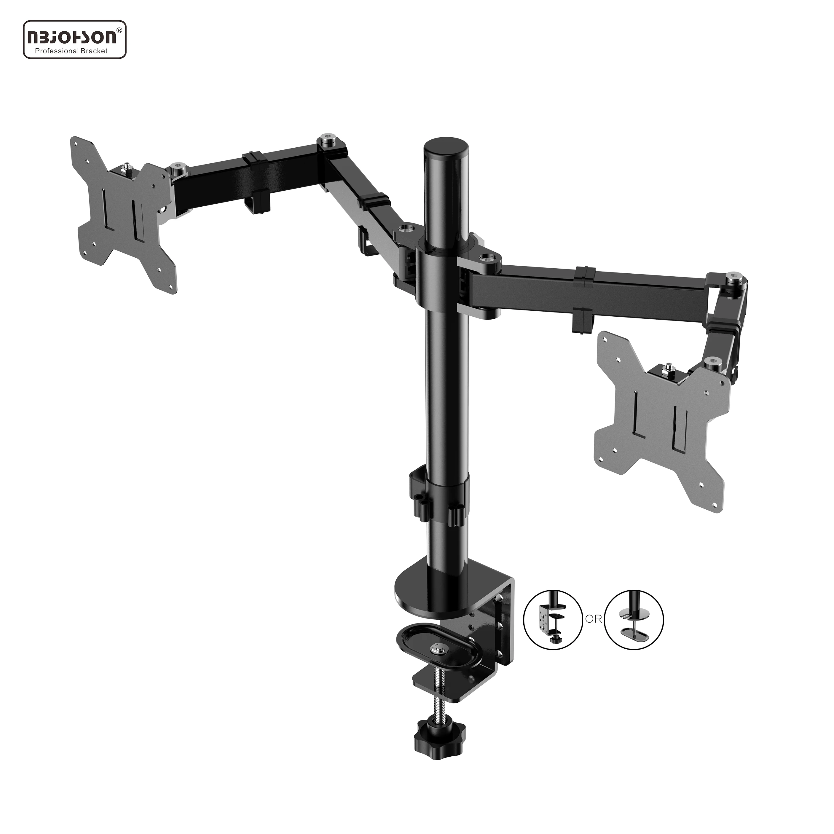 NBJOHSON Hot selling adjustable desk mount  bracket dual arm laptop