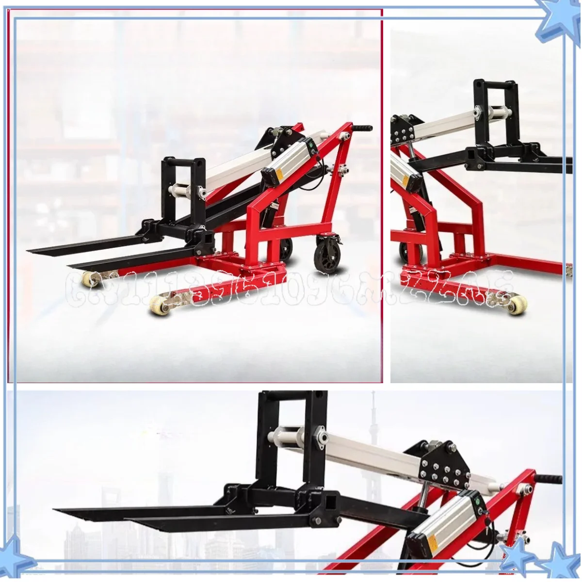 Portable Electric Hydraulic Forklift Crankarm Loading and Unloading Truck Forklift Small Flexible Stacking Lift Manual Truck