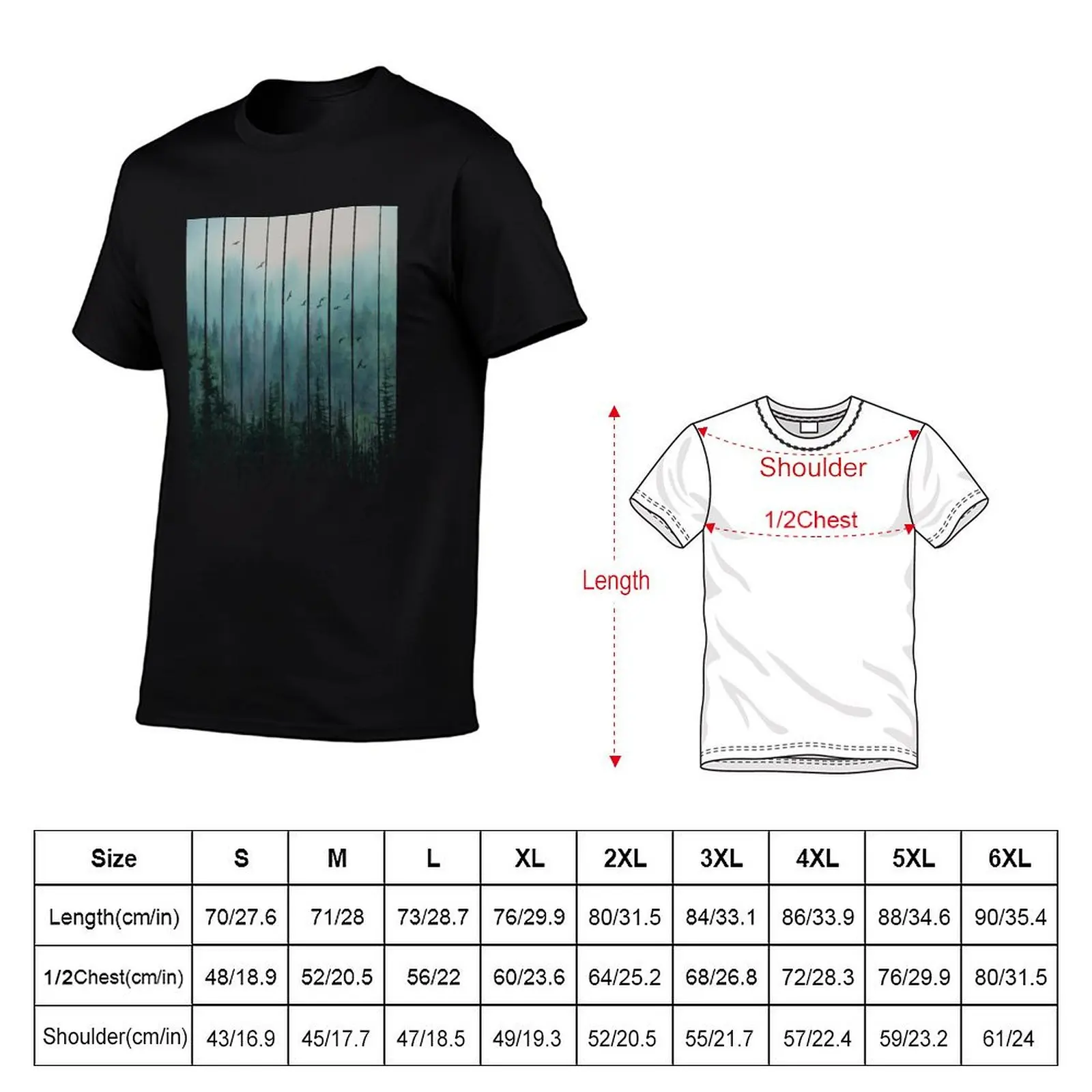 Magical Dripping Misty Forest T-Shirt graphics anime stuff vintage clothes graphic t shirt vintage mens t shirts casual stylish