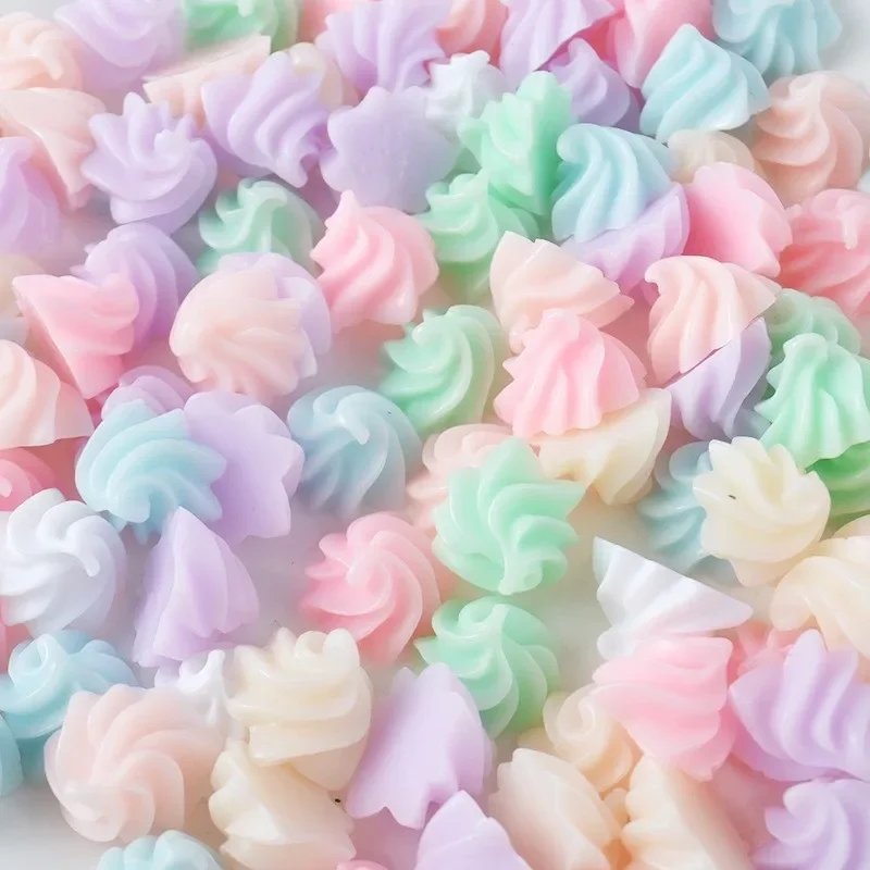 14mmX10mm Meringue Resin Charms, Simulation Cream Candy Food Charms DIY Accessories for Hair Clips, Cream Glue Phone Case Crafts