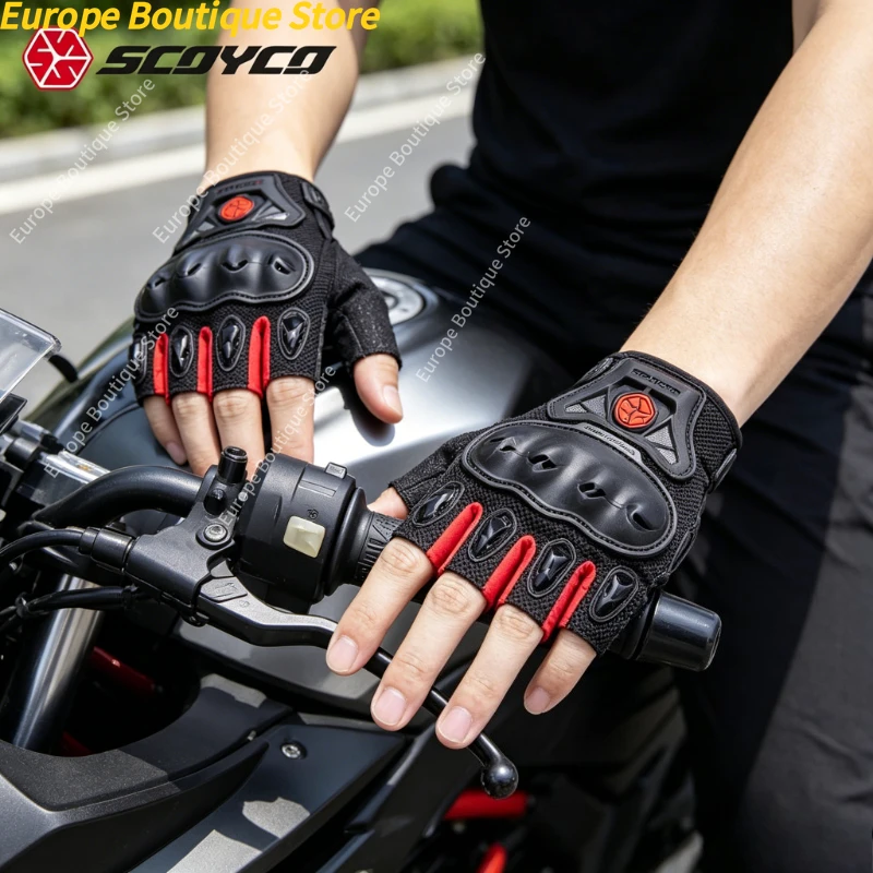 

Scoyco MC29D Half Finger Motorcycle Gloves Summer Breathable Anti Slip Protective Shell Riding Gear Men Women