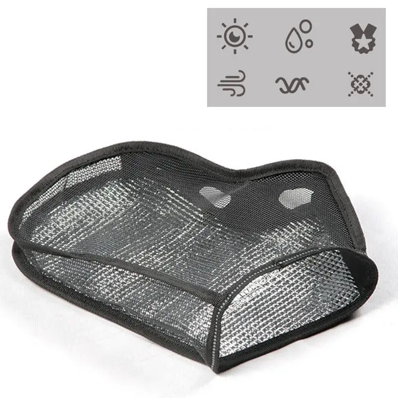 1 Pair Motorcycle Handlebar Muffs Summer Airy 3D Mesh Gloves Oxford Waterproof Sun Protection Gloves With Reflective Strip Safe