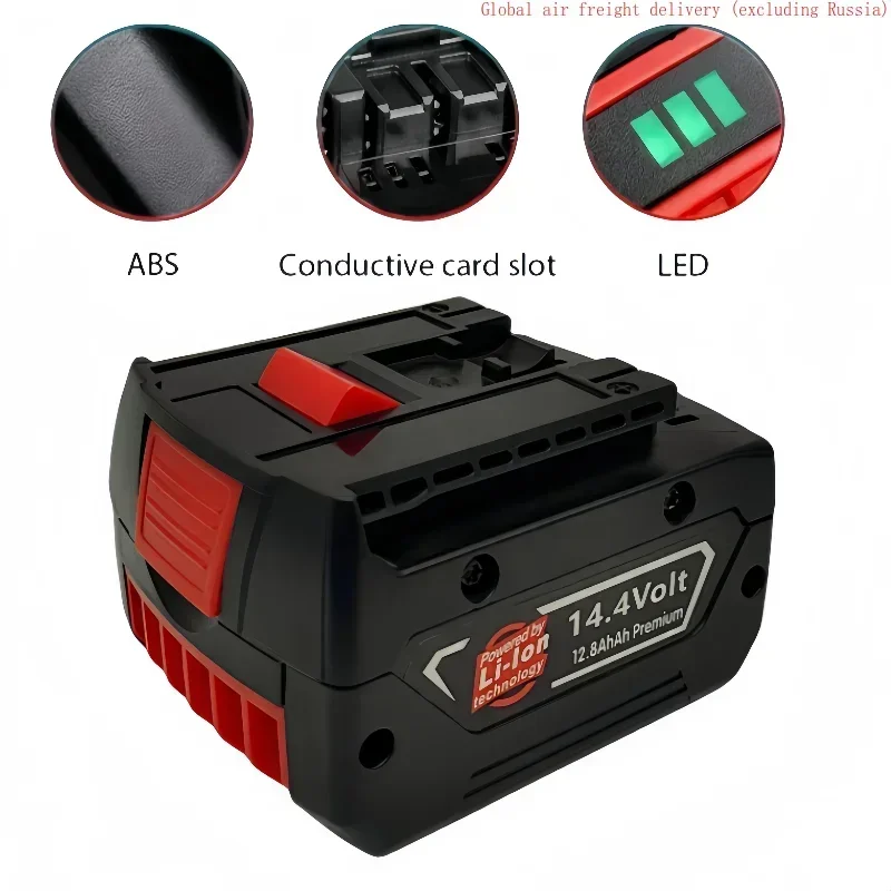 Replace Bosch 14.4V cordless lithium-ion tool battery 9.8Ah/12.8Ah compatible with BAT607 BAT614G 26614-01 17614-01 With charger