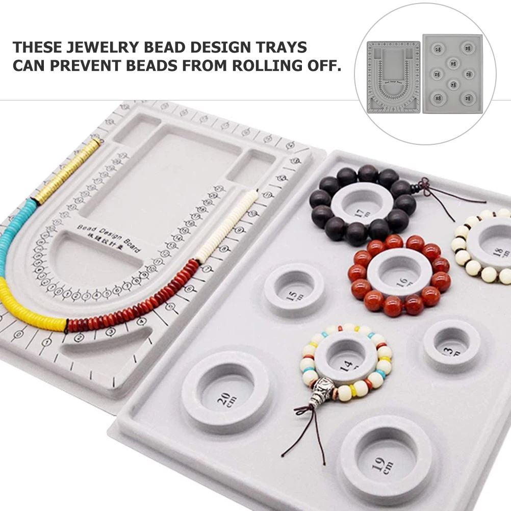 2PCS Necklace Design Tray Bead Board Jewelry Making Tool Durable Plastic Beading Process Time Saving Jewelry Design Plate