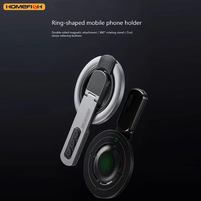 Suporte de Anel Magnético Multifuncional Dupla Face Giratório para Celular - Suporte Portátil para iPhone