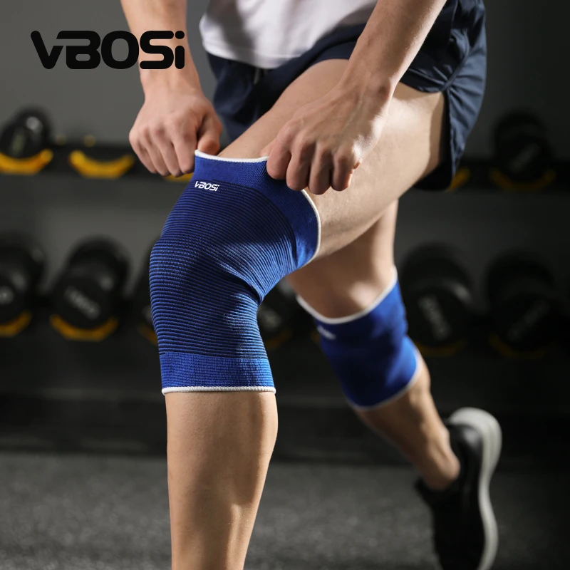 

VBOSI 2 Pieces One Size Men Women Elastic Knee Support Sleeves for Running Basketball